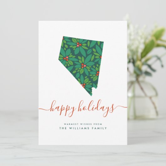 prettige feestdagen Warm Wishes uit Nevada (Staand voorkant)