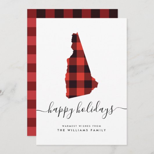 prettige feestdagen Warm Wishes uit New Hampshire (Voorkant / Achterkant)