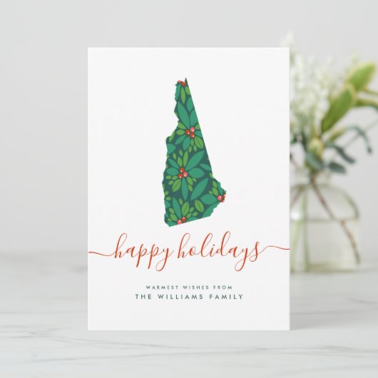 prettige feestdagen Warm Wishes uit New Hampshire (Staand voorkant)