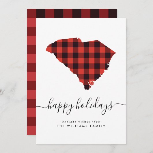 prettige feestdagen Warm Wishes uit South Carolina (Voorkant / Achterkant)