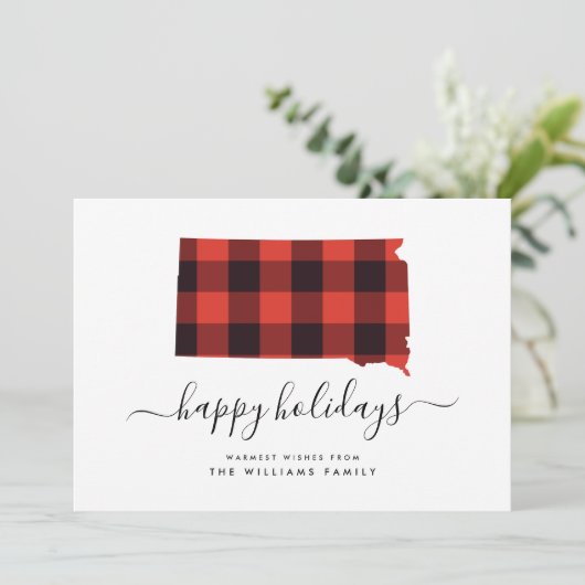 prettige feestdagen Warm Wishes uit South Dakota (Staand voorkant)