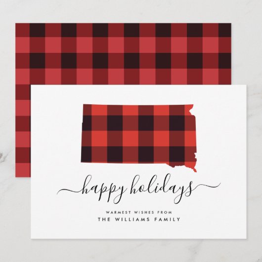 prettige feestdagen Warm Wishes uit South Dakota (Voorkant / Achterkant)