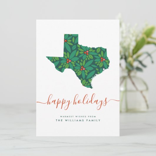 prettige feestdagen Warm Wishes uit Texas (Staand voorkant)