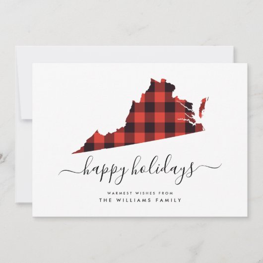 prettige feestdagen Warm Wishes uit Virginia (Voorkant)