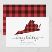 prettige feestdagen Warm Wishes uit Virginia (Voorkant / Achterkant)