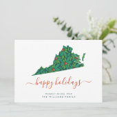 prettige feestdagen Warm Wishes uit Virginia (Staand voorkant)