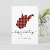 prettige feestdagen Warm Wishes uit West Virginia (Staand voorkant)