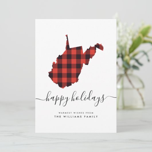 prettige feestdagen Warm Wishes uit West Virginia (Staand voorkant)