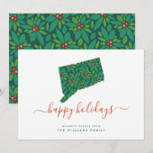 prettige feestdagen Warm Wishes van Connecticut (Voorkant / Achterkant)