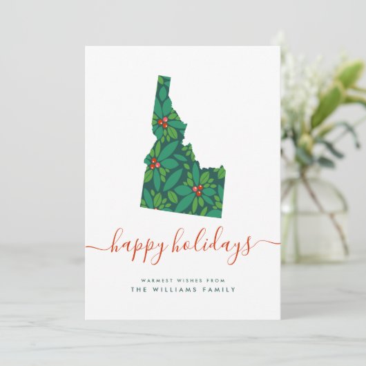 prettige feestdagen Warm Wishes van Idaho (Staand voorkant)