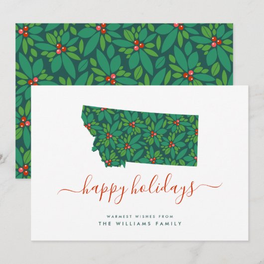 prettige feestdagen Warm Wishes van Montana (Voorkant / Achterkant)