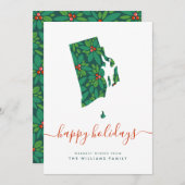 prettige feestdagen Warm Wishes van Rhode Island (Voorkant / Achterkant)