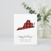 prettige feestdagen | Warm Wishes Virginia Briefkaart (Staand voorkant)