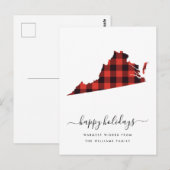 prettige feestdagen | Warm Wishes Virginia Briefkaart (Voorkant / Achterkant)