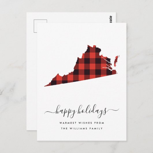 prettige feestdagen | Warm Wishes Virginia Briefkaart (Voorkant / Achterkant)