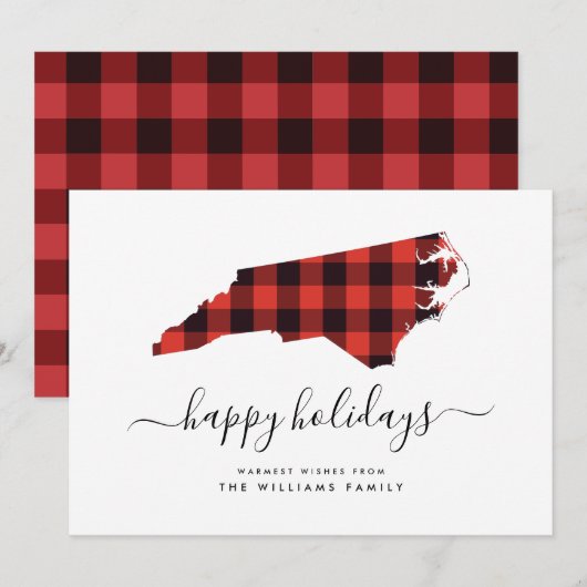 prettige feestdagen Warm Wwish from North Carolina (Voorkant / Achterkant)