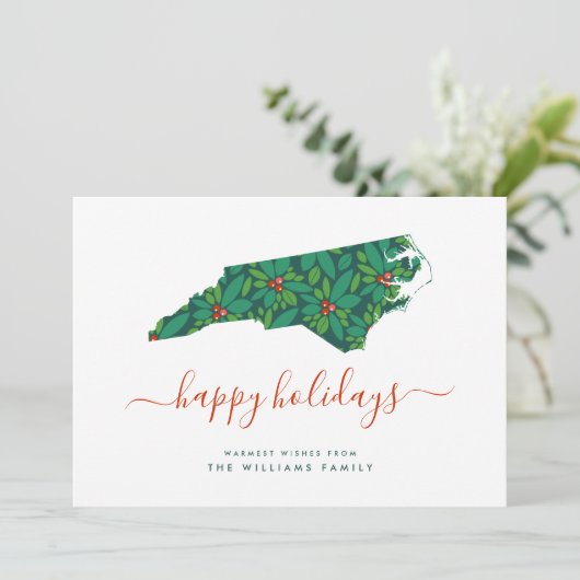 prettige feestdagen Warm Wwish from North Carolina (Staand voorkant)