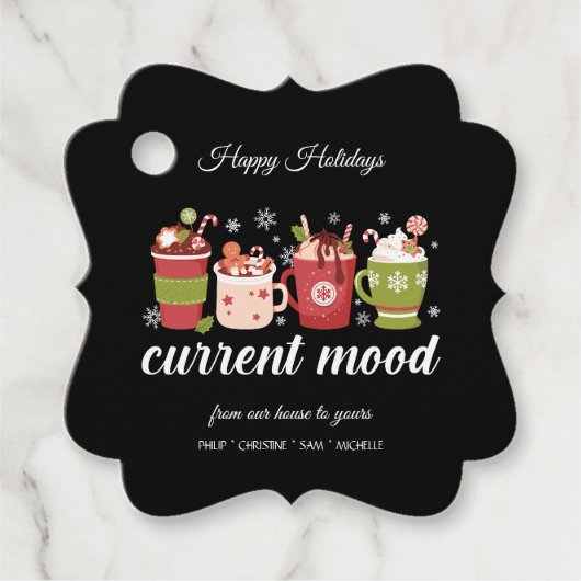 Prettige feestdagen - warme cacao bedankjes labels (Voorkant)