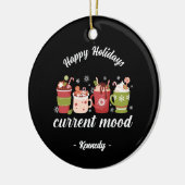 Prettige feestdagen - warme cacao keramisch ornament (Links)