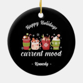 Prettige feestdagen - warme cacao keramisch ornament (Achterkant)