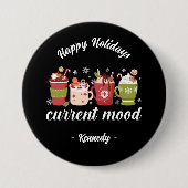 Prettige feestdagen - warme cacao ronde button 7,6 cm (Voorkant)