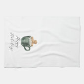 prettige feestdagen  warme chocolade theedoek (Horizontaal)