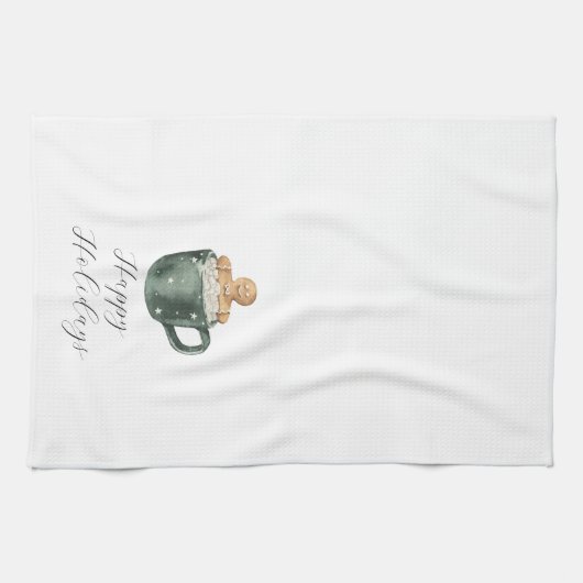 prettige feestdagen warme chocolade theedoek (Horizontaal)