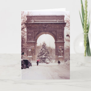 prettige feestdagen washington square park tree kaart