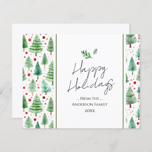 Prettige feestdagen Waterverf (Voorkant / Achterkant)