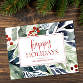 Prettige feestdagen Waterverf Bloemenbedrijf