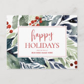 Prettige feestdagen Waterverf Bloemenbedrijf (Voorkant)
