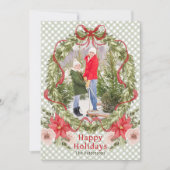 Prettige feestdagen Waterverf Bloemenboog Familief Feestdagenkaart (Voorkant)