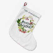 Prettige feestdagen waterverf bloemenvakantie Groo Grote Kerstsok (Voorkant (Hangend))