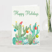 prettige feestdagen Waterverf Cactus Desert Southw (Voorkant)