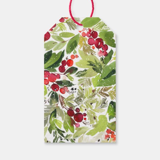 prettige feestdagen waterverf cadeaulabel (Achterkant)