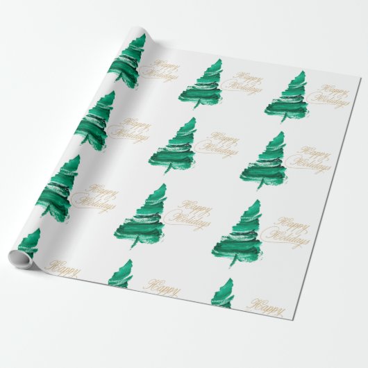 prettige feestdagen Waterverf Cadeaupapier (Uitgerold)