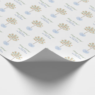 prettige feestdagen Waterverf Citrus Tree Chinoise Cadeaupapier