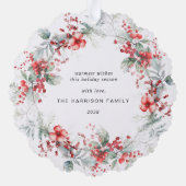 Prettige feestdagen Waterverf Elegant Ornament Kaart (Achterkant)