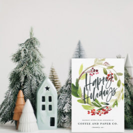 prettige feestdagen waterverf feestdagenkaart