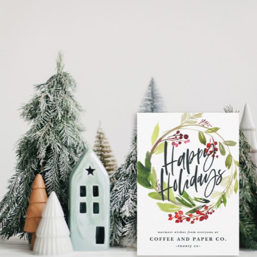 prettige feestdagen waterverf feestdagenkaart