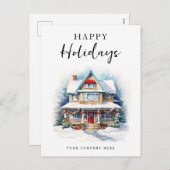 Prettige feestdagen Waterverf Feestelijke kerst (Voorkant / Achterkant)