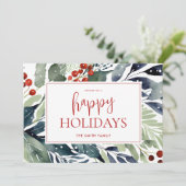 Prettige feestdagen Waterverf Floral Feestdagenkaart (Staand voorkant)