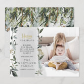 prettige feestdagen waterverf foliage feestdagenkaart (Voorkant / Achterkant)