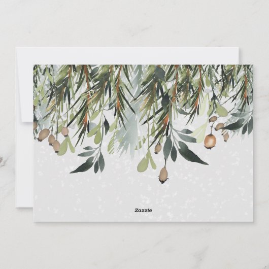 prettige feestdagen waterverf foliage feestdagenkaart (Achterkant)