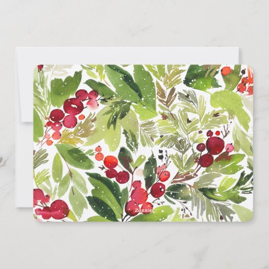 Prettige feestdagen waterverf foto feestdagenkaart (Achterkant)