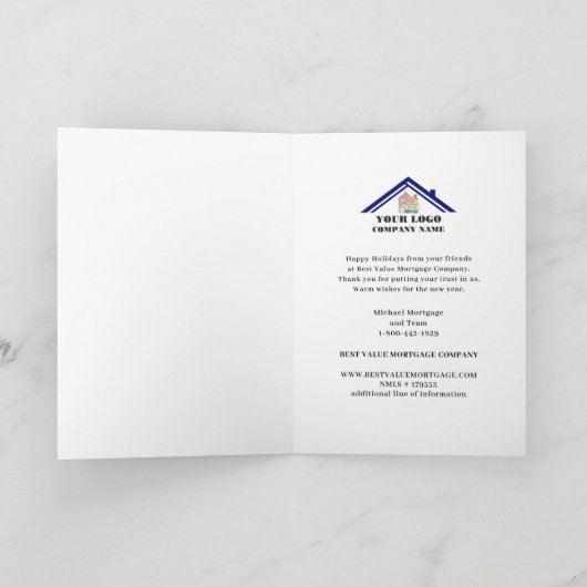 Prettige feestdagen Waterverf gepersonaliseerde za Kaart (Binnen)