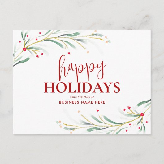 Prettige feestdagen Waterverf Green Business (Voorkant)