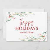 Prettige feestdagen Waterverf Green Business Feestdagenkaart (Voorkant)