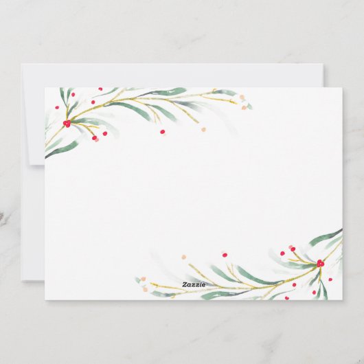 Prettige feestdagen Waterverf Green Business Feestdagenkaart (Achterkant)