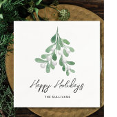 Prettige feestdagen Waterverf groen Servet